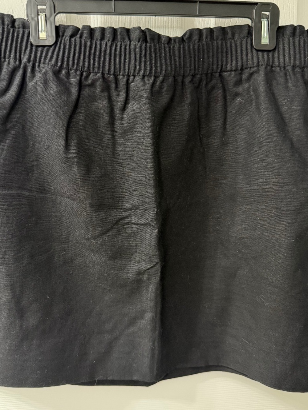 J.Crew Sidewalk Mini Skirt Black Linen Cotton Paperbag Waist Size 14 NWT